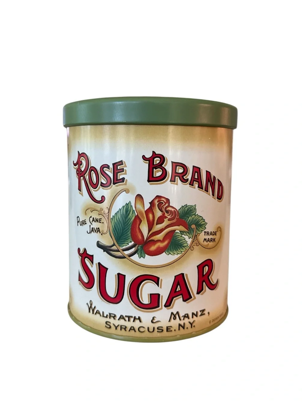Rose Brand Sugar Tin Vintage Round Advertising Tin The Tin Company Retro Decor